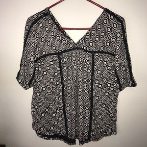 Lucky Brand Patterned 3/4 length shirt